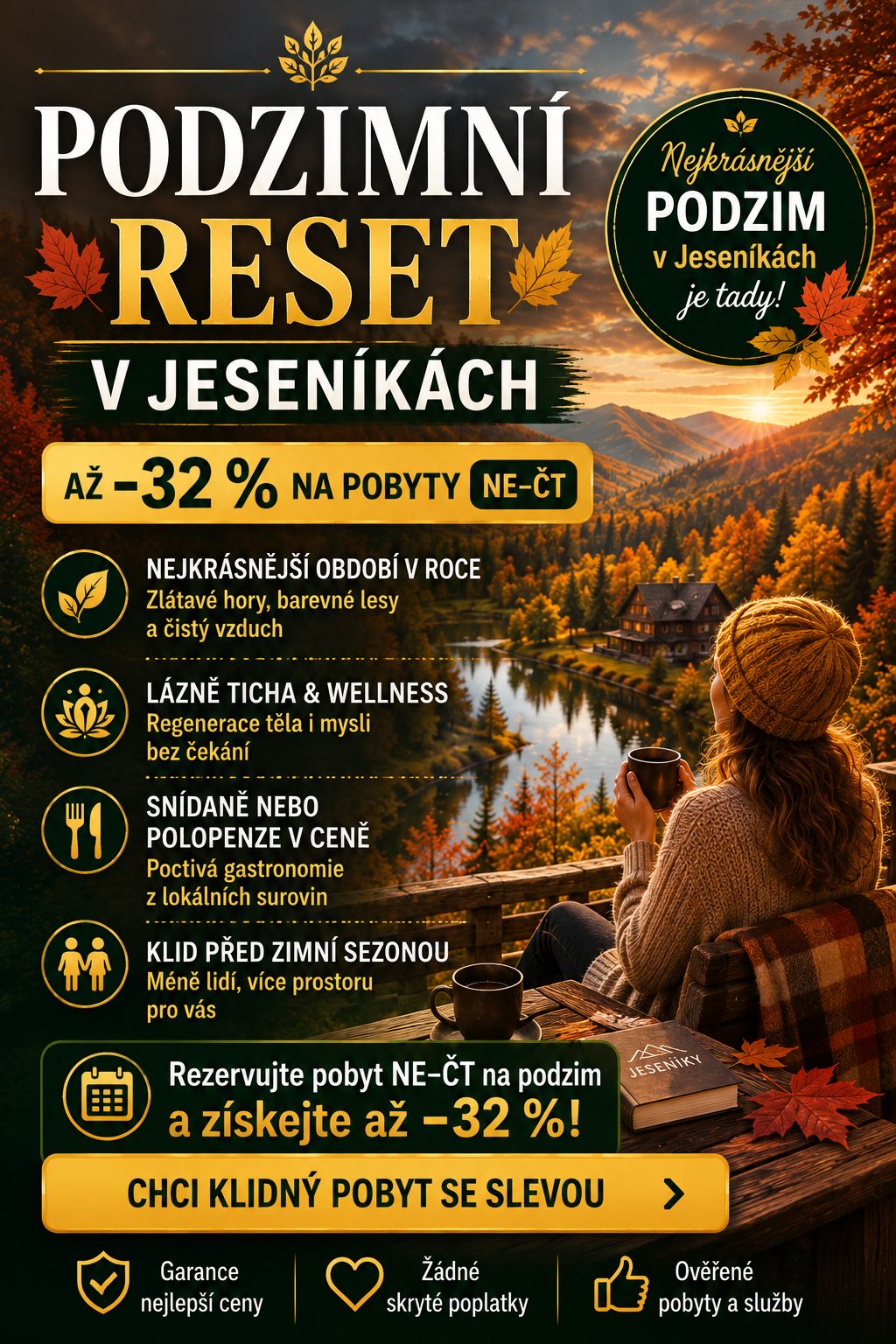Podzimní reset v Jeseníkách – pobyty se slevou až 32 %
