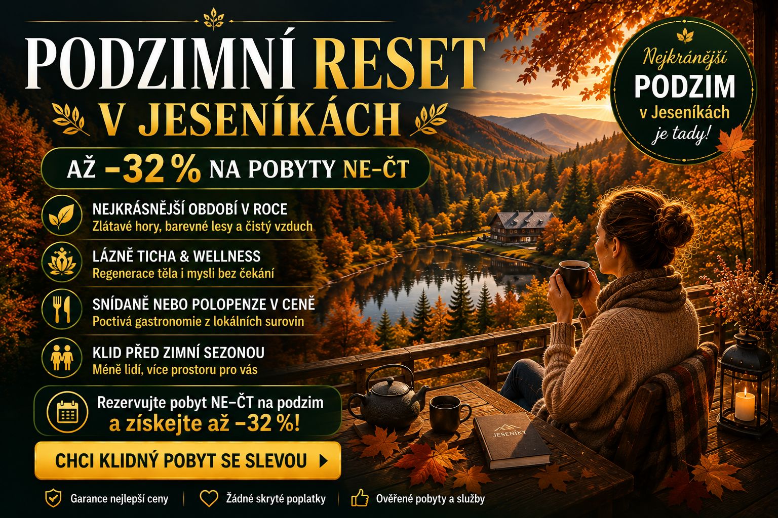 Podzimní reset v Jeseníkách – pobyty se slevou až 32 %